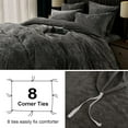 thumbnail image 4 of PHF Truly Velvet Duvet Cover Set Queen Size, 3 Pieces Luxury Ultra Soft Comforter Cover Set, Warm Flannel Duvet Cover with 2 Pillow Shams Bedding Collection, 90"x90", Grey (No Insert), 4 of 7