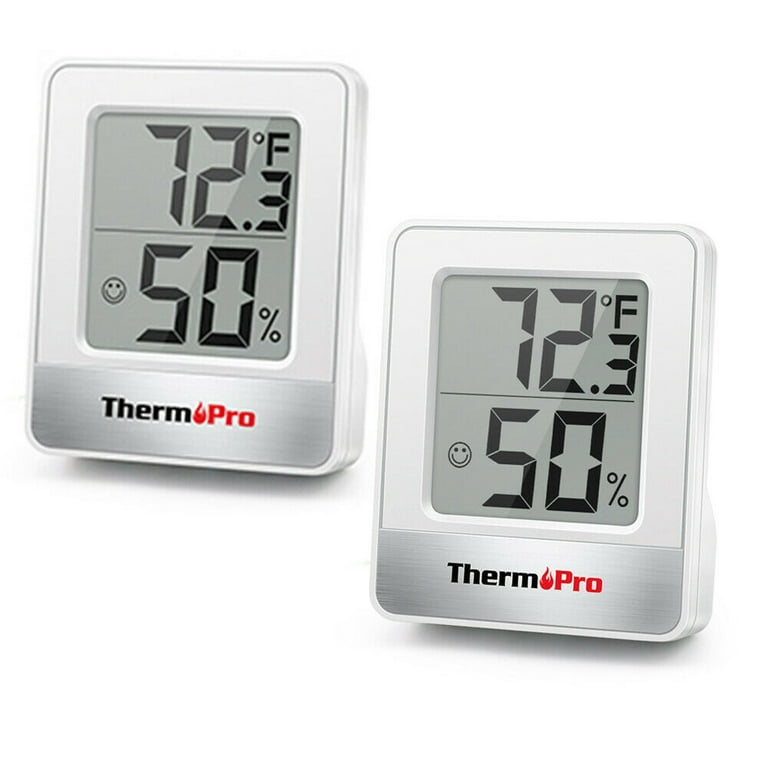 ThermoPro TP49 2 Pieces Digital Hygrometer Indoor Thermometer Humidity Meter Room Thermometer with Temperature and Humidity Monitor Mini Hygrometer