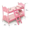 thumbnail image 6 of Blossoms and Butterflies Doll Bunk Bed with Ladder and Bedding - Pink, 6 of 8