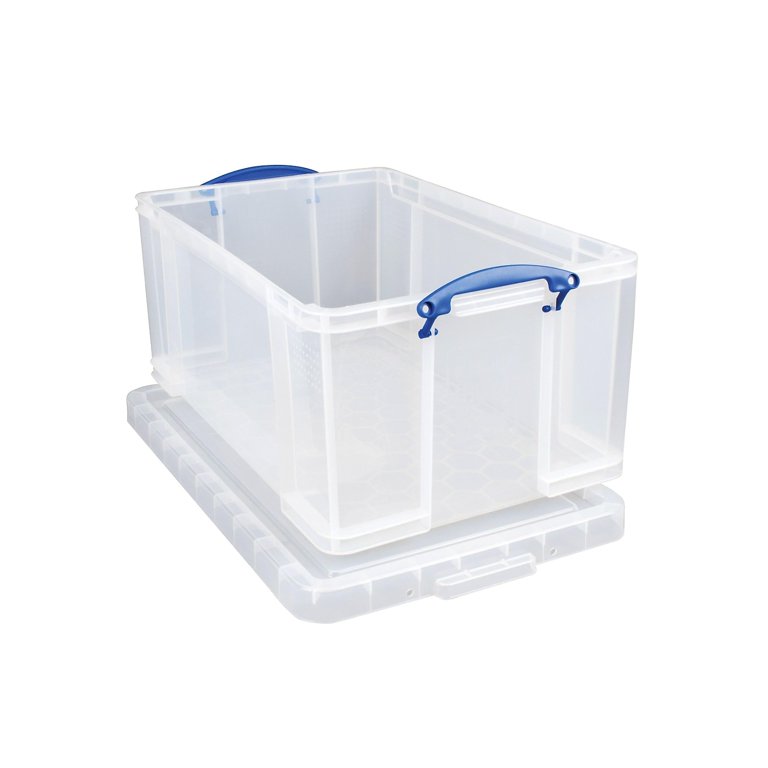 File Tote Box Really Useful Box 64 Liter Storage Bin - Clear Stackable ...