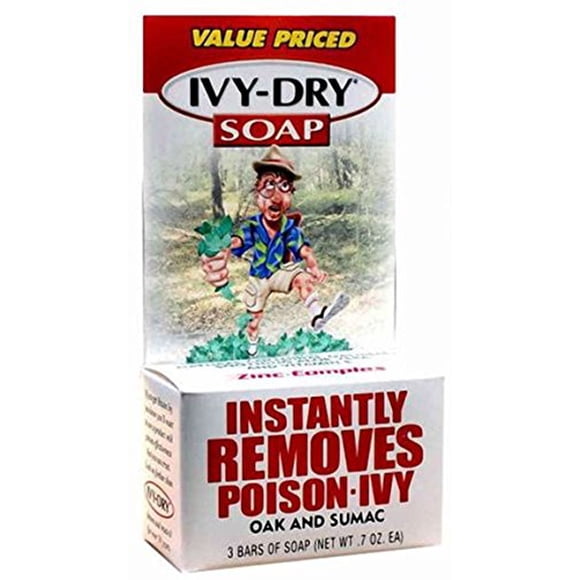 Ivy-dry Soap. Instantly Removes Poison-ivy, Oak and Sumac. 3 Bars of Soap (0.7 Oz Each)