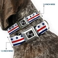 thumbnail image 2 of Buckle-Down Pet Collar, Dog Collar Metal Seatbelt Buckle, Americana Stars Stripes White Blue Red, 11 to 16.5 Inches 1.0 Inch Wide, 2 of 8