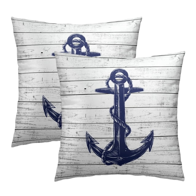 Juego de fundas de almohada Imiss Nautical Blue Anchor 50 x 50 cm (2)