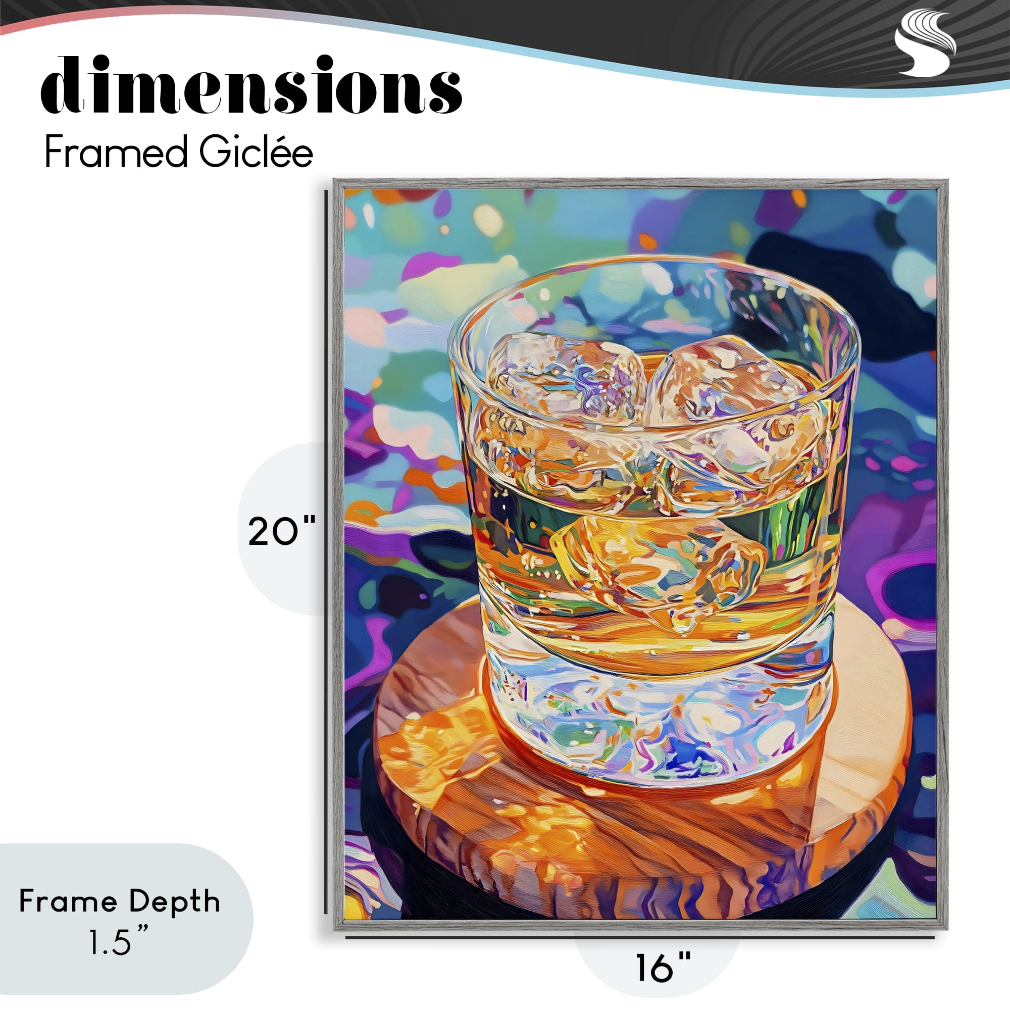 Stupell Industries Ice Cold Glass Reflections Gray Framed Giclee Art, design by Creative Studio