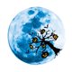 thumbnail image 2 of Inteprter Pegatina de pared decoración de Halloween Luna ventana calcomanía luminosa 3D papel tapiz autoadhesivo para decoración de fiesta en casa Kits de decoración para fiestas arbol de calabaza Inteprter HA007412-04, 2 of 6