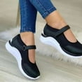 thumbnail image 4 of huanledash 1 Pair Casual Shoes Flat-bottom Non Slip Fastener Tape Thick Platform Plus Size Walking Breathable Mesh Wedge Sports Shoes Women Accessory, 4 of 7