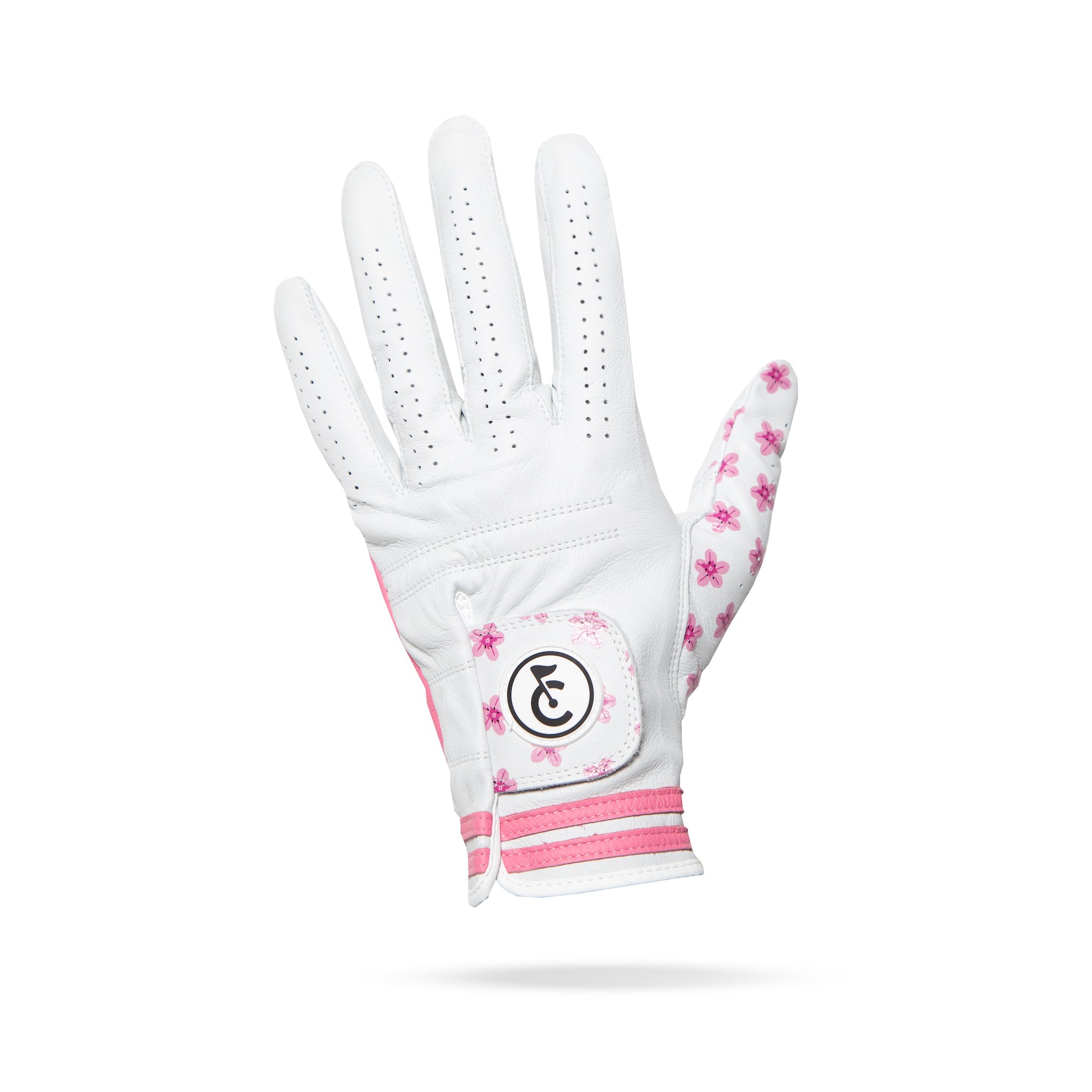 Azalea Pink Floral Golf Glove | Premium Cabretta Leather & Supportive Palm Pad