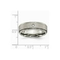 thumbnail image 7 of Grey Titanium Ring Band Wedding Rounded Diamond Round, 7 of 7