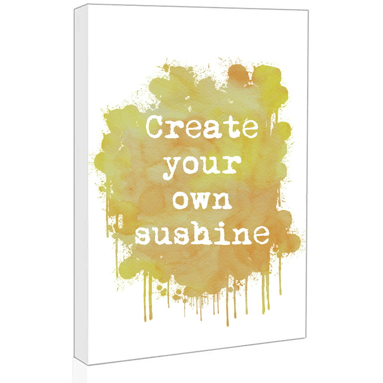 Bring Me Sunshine Art Wall Canvas Typography Inspiring Quote 