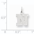 thumbnail image 2 of 14K White Gold Small Block Initial N Charm, 2 of 2