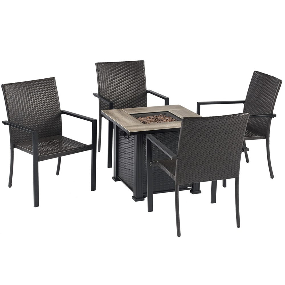 Piece Outdoor Patio Furniture Sets, Gas Fire Pit Table And Chairs Set