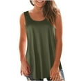 thumbnail image 2 of Womens Loose Fitting Tunic, Casual Flowy Tank Tops, 2025 New Trendy Sleeveless Summer Blouse Tops Women's Tank Tops Loose Green L, 2 of 6