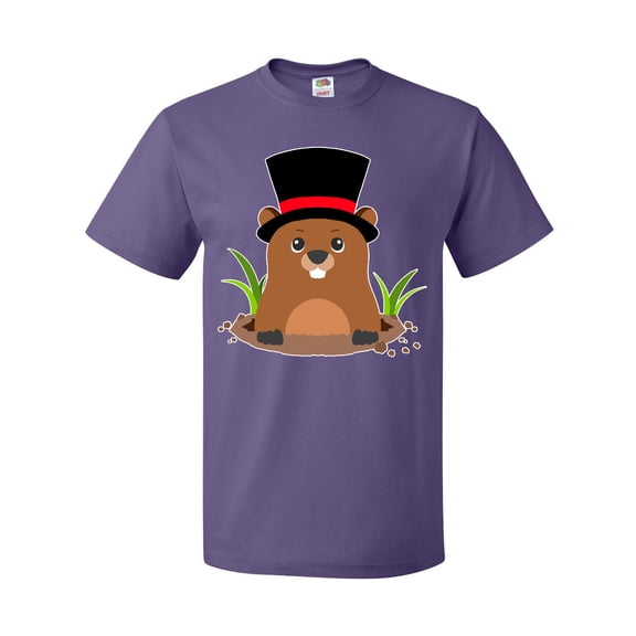 Inktastic Groundhog Day with Groundhog in Top Hat T-Shirt