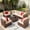 Brown/Beige, variant on OMNIBERG 5 Pieces Patio Furniture Sets All Weather Outdoor Sectional Patio Sofa Manual Weaving Wicker Rattan Patio Seating Sofas with Cushion and Glass Table
