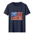 thumbnail image 5 of lcziwo Mens Gifts! Mens 4th of July Shirt Casual Crewneck Short Sleeve Summer Tops Fashion American Flag Graphic Tee Shirts Cotton Pullover Dark Blue XL, 5 of 6