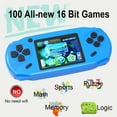 thumbnail image 2 of Beijue Rechargeable 16 Bit Handheld Game Console Toy for Kids with 3.0'' Color LCD 100 Games (Blue), 2 of 7