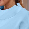 thumbnail image 6 of VBVC Women's Custom Personalized Mock Neck Sweatshirt , Ladies' Lightweight Casual Pullover Top , Soft Stretchy Hoodie For Women, Blue , S-5XL, 6 of 8