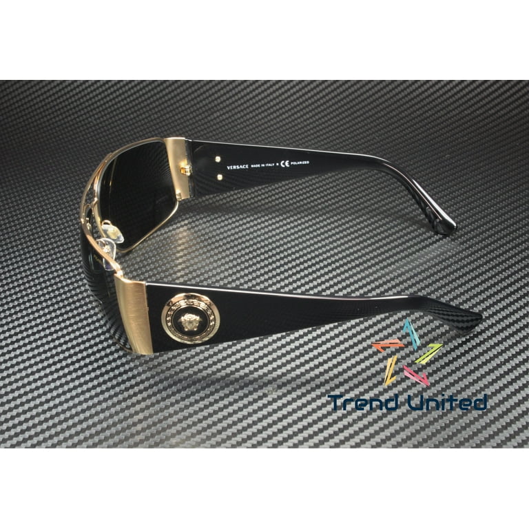 Versace Unisex Aviator Sunglasses VE 2163, Polarized, Gold Metal