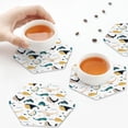 thumbnail image 3 of KLL Drink Coasters Set Hexagon of 4,PU Leather Absorbent Coasters Set Decorative Coffee Cup Coasters Housewarming Gift for Home Decor-Cute Whale, 3 of 5