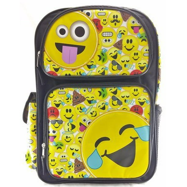 Emoji Backpack Emojination Yellow 3D Popup 16" School Bag New
