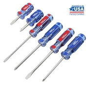 Hyper Tough 6-Piece Phillip and Slotted Screwdriver Set with Acetate Handle, 935G6C