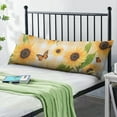 thumbnail image 2 of Sunflower and Butterfly Print Pillow Cover 20x54 - Invisible Zipper for Easy Use - Boho Chic Design, 2 of 7