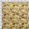thumbnail image 4 of oneOone Cotton Silk Medium Yellow Fabric Food Dress Material Fabric Print Fabric By The Yard 42 Inch Wide, 4 of 6