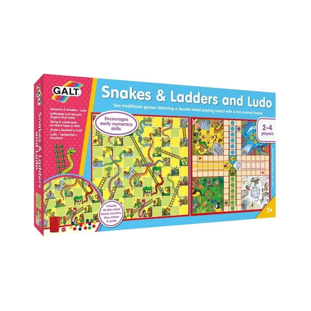 Juego de mesa Galt Snakes & Ladders y Ludo para 2 a 4 jugadores