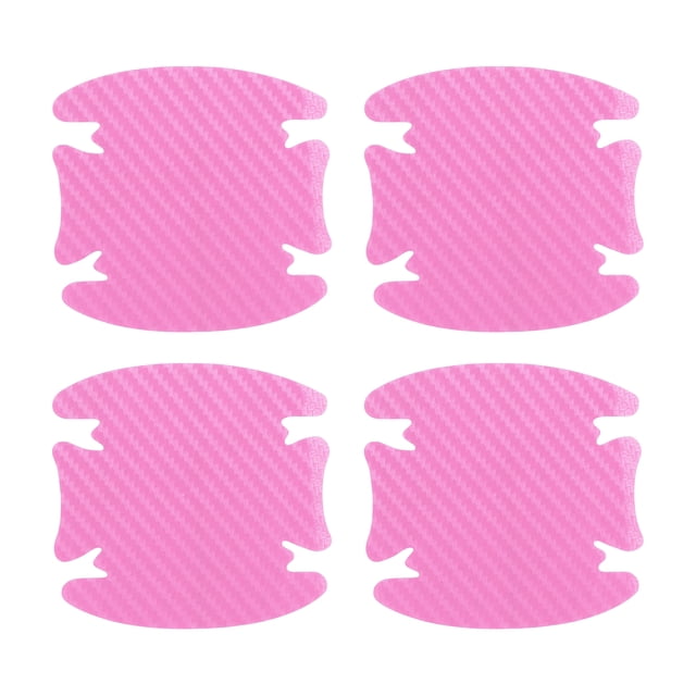 Pegatina de tazón para manija de puerta de coche universal Unique Bargains 80x88mm, anti-rayones + película protectora para manija de puerta de auto, 4 piezas, rosa