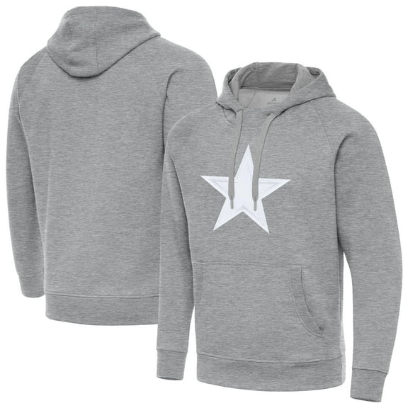 Men's Antigua Heather Gray Dallas Cowboys Victory Pullover Hoodie
