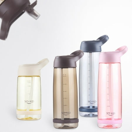 

HEVIRGO Water Bottle Portable Large Capacity with Handle Outdoor Kettle Sports Drinking Straw Bottle Pink