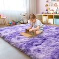 thumbnail image 4 of ZENELESS Large Fluffy Area Rugs for Living Room,8x10 Shag Rectangular Carpets for Bedroom, Tie-Dye Purple, 4 of 7