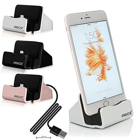Iphone Charging Dock Station Agoz 8 Pin Charger Dock Compatible With Apple Xs Max Xs Xr Iphone 8 Plus8 Iphone X Iphone 77 Plus 6 6s Plus 5 5s - 
