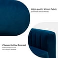 thumbnail image 4 of Velvet Upholstered Club Accent Chair Lounge Armchair Single Sofa Removable Backrest Golden Legs Home Living Room Bedroom Blue, 4 of 6
