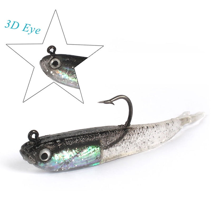 5Pieces Fishing Lures Jigs With Lead Fish 2.35g/6.5g Soft Bait Lures