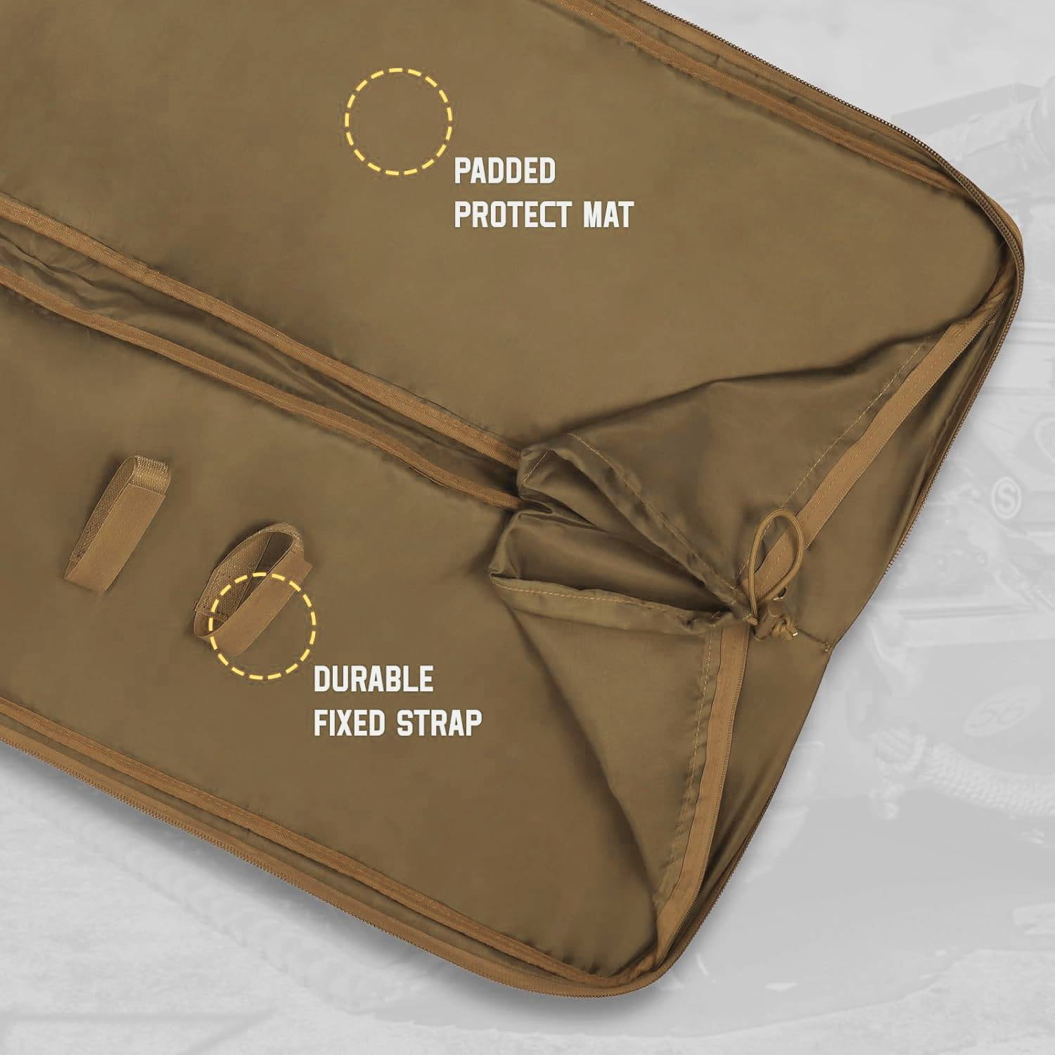 Blacksmith 39 inch Soft Padded Storage Bag Case Carrying Backpack with Adjustable Straps and Zipper, Khaki