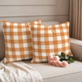 thumbnail image 3 of Pack of 2 Outdoor Pillow Covers 20x20 Inch Waterproof Orange Plaid Throw Pillow Covers,Decorative Couch Pillow Case Sham Gradient Geometric Buffalo White Checkered Patio Pillowcases Cushion Cover, 3 of 8
