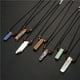 thumbnail image 2 of Collares con colgante de piedra Natural de cristal para mujeres y hombres, cadena de cuerda negra, forma geométrica Irregular, regalo de joyería de fiesta, moda, 2 of 4