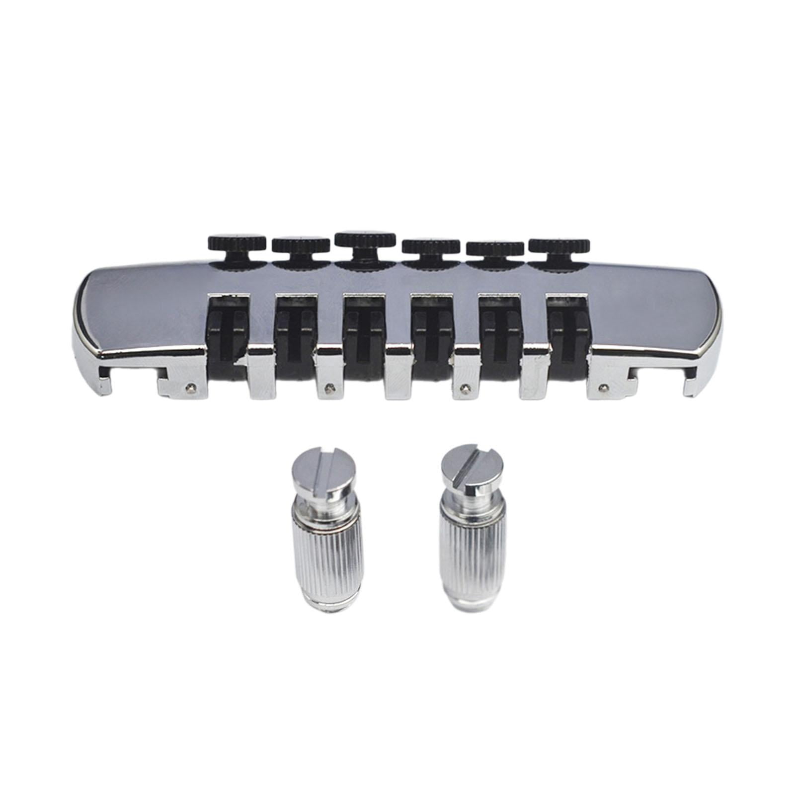 LeeQinersw Electric Guitar Bridge, Guitar Parts, Heavy Duty Metal Bridge, Tailpiece, Guitar Argent