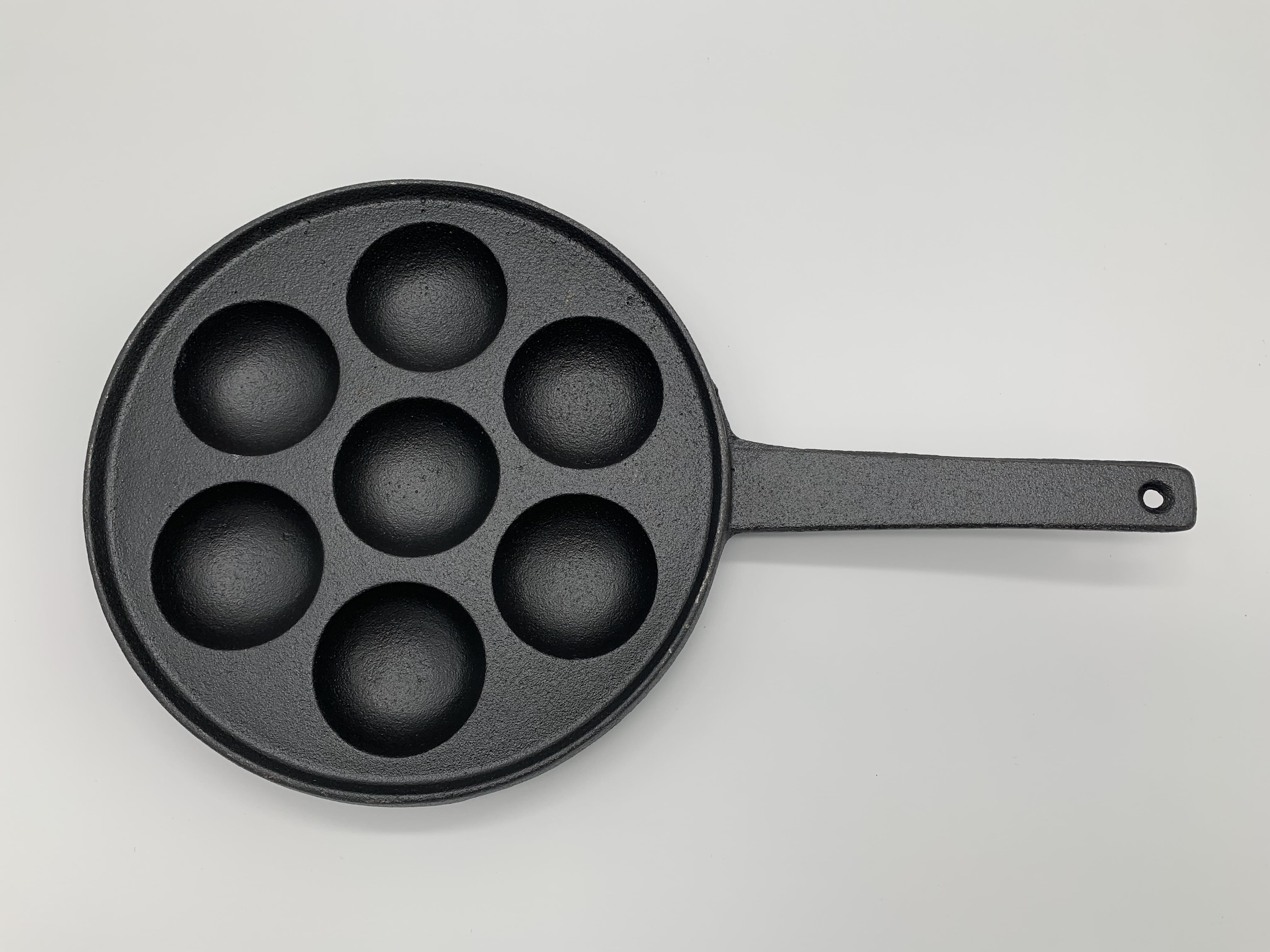 Cast Iron Aebleskiver Pan For Danish Stuffed Pancake Balls 9",Hole2"x1