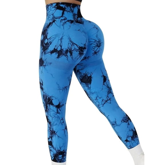 Tights Women Tie Dye Leggings High Waist Lifts Butt Tummy Control Push Up Seamless Yoga pants Ladies Workout Gym Clothing