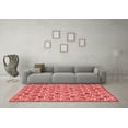 thumbnail image 3 of Ahgly Company Machine Washable Indoor Square Abstract Red Modern Area Rugs, 7' Square, 3 of 4