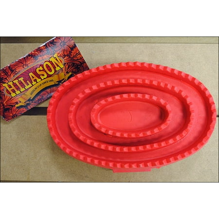 Soft Rubber Curry Comb - RED HILASON HORSE TACK SOFT RUBBER LARGE CURRY COMB