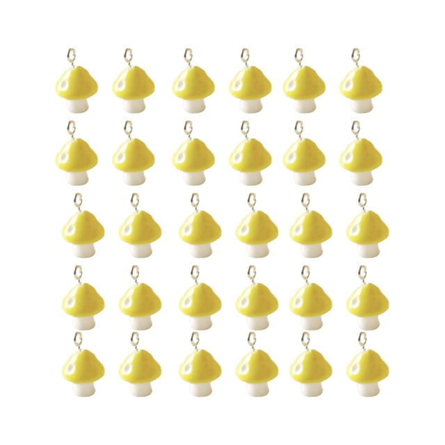 EeaseMX 30 colgantes de setas de imitación de 12 mm, abalorios de moda, accesorios para hacer joyas DIY, para pendientes y collares (amarillos)