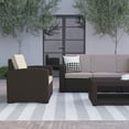 thumbnail image 3 of BizChair 5 Piece Outdoor Faux Rattan Chair, Sofa and Table Set in Chocolate Brown, 3 of 15