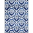 thumbnail image 1 of homeroots home decor 385821 6’ x 9’ Blue and Ivory Damask Area Rug, 1 of 1