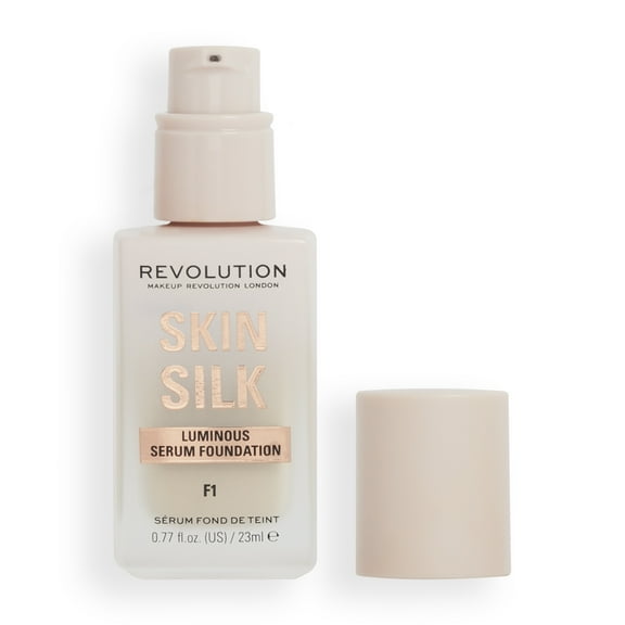 Revolution Skin Silk Serum Foundation Makeup, Medium Coverage, F1N, 0.77 fl oz
