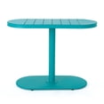 thumbnail image 5 of Monica Bistro Set with Table and 2 Chairs, Teal Metal Patio Furniture Set for Garden Balcony Porch Deck, Outdoor Dining Seating Set of 3, 5 of 5