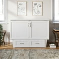 thumbnail image 6 of AFI Monroe Full Solid Wood Murphy Bed Chest with 6" Mattress, Drawer & Charger, White, 6 of 22