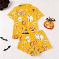 thumbnail image 4 of TGPMGRZ Ladies Halloween Pajamas Elegant Button Down Shirts Relaxed Fit Shorts Halloween Couple Pajamas, 4 of 9